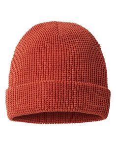 Waffle Cuffed Beanie - RUST - ONE SIZE | Richardson Waffle Cuffed Beanie Hat in Rust | Acrylic Cold Weather Outfit, Medical Bag, Cuffed Beanie, Backpack Tote Bag, Work Wear Women, Custom Embroidery, Waffle Knit, Knit Beanie, Snapback Hats