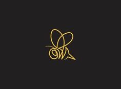 a bee logo on a black background