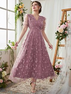 Frocks For Women Party, Organza Frocks, Frock Models, Casual Frocks