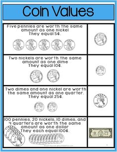 coin value worksheet for kids to practice counting and rounding coins with the same amount