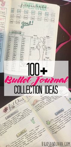 Find 100+ Bullet Journal Collection Ideas here. Fill your bujo with collections and trackers for every important part of your life. Fitness Journal Ideas, Planer Organisation, Journal Collection, Bullet Journal Spreads, Bullet Journal Tracker, Bullet Journal Hacks