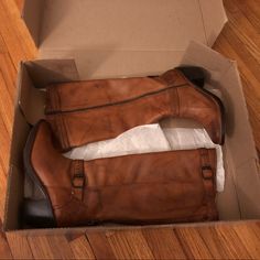 - New With Original Box, Never Worn - Size: 6.5 - Color: Brown - Authentic - Real Leather I Accept Offers! Saddle Boots, Frye Shoes, Shoes Heels Boots, Real Leather, Shoes Women Heels, Saddle, Heeled Boots, Original Box, Shoes Heels