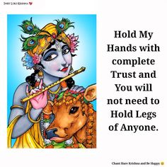 lord haneshra and his cow with quote about holding my hands with complete trust and you will not need to hold legs of anyone