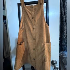 Tan Corduroy Dress. Very Cute. Never Worn. Size Small Casual Corduroy Dresses With Button Closure, Casual Corduroy Dress With Pockets, Corduroy Dress, Mini Dress, Womens Dresses, Women Shopping, Color