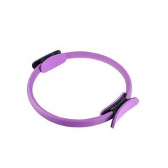 a purple bracelet with two black clips on it