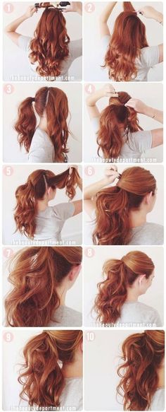 Ya sea que los hagas tu misma o se lo muestres a tu estilista de confianza. Party Hair Tutorial, Sanggul Modern, Hairstyle For Long Hair, Awesome Hairstyles, Perfect Ponytail, Easy Hairstyle, Medium Hairstyles