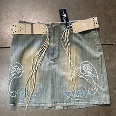 Vintage Late 90s/Y2k Revolt Denim Skirt. Size 18. New With Tags. Deadstock. Rare Belt Is Not Included. Tags Tiktok Lace Vintage 90s 80s 70s Y2k Y2k Highwaisted Low Rise Lowrise Pins Patches Levis Cute Cool Baggy Jnco Denim Jean Skirt Short Mini Long 2000s If You're Ever In The La Area Please Stop By The Store. @Southbayvintagela On Y2k Style Mini Skirt With Belt Loops, Y2k Denim Mini Skirt With Belt Loops, Y2k Denim Skirt For Streetwear, Fitted Y2k Denim Skirt With Belt Loops, Y2k Style Mini Skirt For Festival, Y2k Mini Skirt For Festivals, Y2k Mini Skirt For Spring Festival, Y2k Festival Mini Skirt, Fitted Blue Denim Skirt For Streetwear