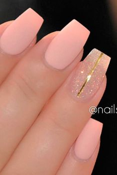 Although in most cases pink nails look girlie and innocent, when paired with other colors, they may give a completely different impression. To get some inspiration on your pink mani, check out our photo gallery. 2017 Nails, Light Pink Nails, Her Nails, Pretty Nail Designs, Super Nails, Nails Spring, Pink Nail Designs, Ideas Nails