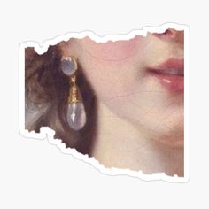 a woman's face with earrings sticker