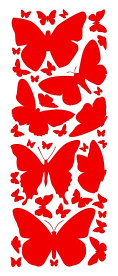 red butterflies are arranged in the shape of a rectangle