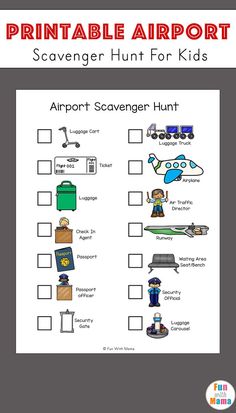 printable airport scavenger hunt for kids