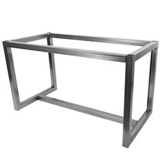 a metal table with a white background