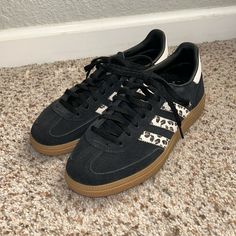 Sambas Spezial, Worn Once. No Box Or Tags. Fully Authentic. Size 5 1/2 Women’s, Uk 4 1/2 Eu 36 1/2 Cheetah Print Sambas, Birthday List, Swag Shoes, Dream Shoes, Adidas Black, Adidas Samba, Black Adidas, Cheetah Print, Christmas List