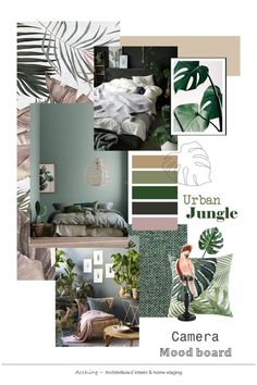 mood board stile urban jungle Jungle Mood Board, Boho Jungle Bedroom, Fashion Mood Boards, Boost My Confidence, Urban Jungle Interior, Jungle Bedroom, Tropical Style Interior, Jungle Style