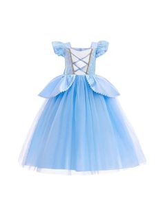 This enchanting ball gown features a dazzling sequin-covered bodice and a flowing skirt that twinkles with every movement. The dress boasts a classic, elegant silhouette with a fitted top and a full, layered skirt that creates a magical, fairy-tale effect. Ideal for special occasions or imaginative play, this dress will make any little girl feel like she’s stepped into a storybook realm. Princess Style Fitted Ball Gown For Dress-up, Princess Style Sleeveless Dress For Debutante Ball, Princess Style Sleeveless Debutante Ball Dresses, Sleeveless Princess Dress With Fitted Bodice, Princess Dress With Lace Bodice And Tulle For Dress-up, Sleeveless Princess Dress For Prom, Princess Fairy Dress With Ruffles For Prom, Sleeveless Sequin Dress With Glitter Tulle, Princess Ball Gown Dress For Dress-up