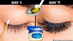 how to grow eyelashes naturallyhow to grow eyebrows faster and thickerhow to grow eyelashes longer and thicker at home with vaselinehow to grow eyelashes lon... Grow Eyebrows Faster, Get Long Eyelashes, Grow Eyelashes, Long Thick Eyelashes, Mascara Hacks, How To Grow Eyelashes, How To Grow Eyebrows, Eyebrow Growth