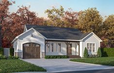 Plan 65081 | Traditional Style with 2 Bed, 1 Bath, 1 Car Garage Small Ranch House Plans, Drummond House Plans, Two Bedroom House, Ranch Style House Plans, Backyard Office, Country House Plan, Style Cottage