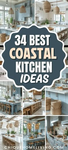 the words, 34 best coastal kitchen ideas