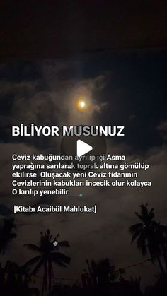 an image of the moon in the sky with words below it that read,'biliyor musunnuz '