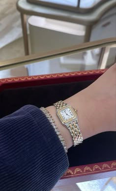 watch Classic Cartier Watch Women, Cartier Tank Watch Woman Outfit, Cartier Watch Panthere, Cartier Watch Aesthetic, Cartier Watch Women, Watch Bracelet Combo, Cartier Panthere Watch, Women Watches Classy Elegant, Tank Cartier