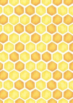 an orange and yellow background with hexagonals in the shape of honeycombs