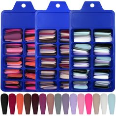 PRICES MAY VARY. 🌈✨💅Large Amount Coffin Fake Nail Tips Your Will Get: Long coffin press on nails kit includes 300pc colored matte coffin false nails, full cover nail tips, long coffin shaped fingertips, matte press on nails coffin are made of high quality ABS materials, which are thick,durable,flexible and sturdy, won't bend,break or fade color easily. 🌈✨💅Variety of Colors for Seasons of the Years: Full cover coffin nails press ons in rainbow colors, matte press on nails coffin set includes Press On Nails Long, Coffin Press On Nails, Fake Nail, Nails Long, False Nails, Fake Nails, Press On Nails, Nails, Design