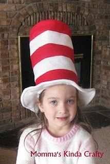 Just made these for the kids to wear to Dr. Suess Bday, super easy and so cute on them, will post pics later :) Cat In The Hat Costume, Crazy Hat Day, Hat Day, Hat Tutorial, Crazy Hats, Trendy Sewing