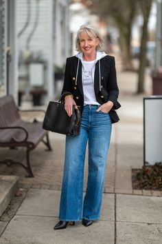 The Dressed for My Day Style Principles - Dressed for My Day Veronica Beard Blazer, Light Blue Blazer, Navy Blazers, Outfit Formulas, My Signature, Sweater Blazer, Classic Jacket, Linen Jacket