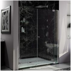 a black and white photo of a shower