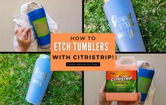 how to etct tumblers no laser required with pictures and instructions on how to use them