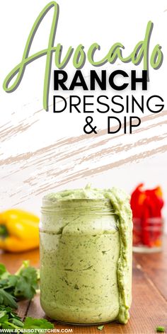 avocado ranch dressing and dip in a jar