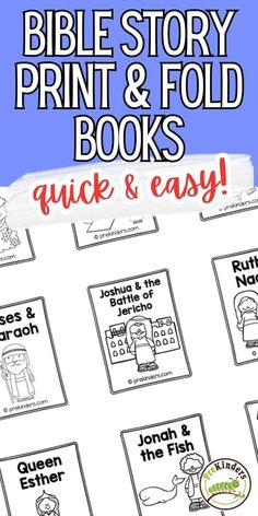 the bible story print and fold book for kids to learn how to read it with pictures