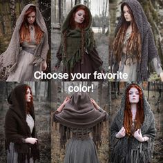 Custom-made Handwoven Hooded Shawl in the Colors of Your Choice. Please Contact Before Purchase. - Etsy Hooded Shawl, Hooded Cowl, Primary And Secondary Colors, Thick Yarn, Beautiful Textures, All Colors, Larp, Shawls And Wraps, One Color