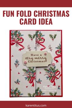 a christmas card with the words fun fold christmas card idea