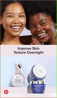 Elevate your skin care routine with Olay Super Serum. Pair it with Retinol24   Peptide Night Moisturizer to improve skin texture overnight. Buy at Target. Layering Skincare, Sk Ii Skincare, Olay Skin Care, Fragrance Free Moisturizer, Lip Care Tips, Vitamin C Skincare, Natural Hair Shampoo, Soft Summer Colors, Transition Goals