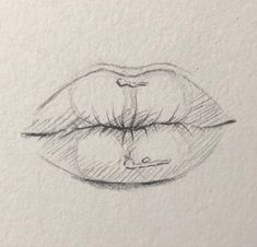 a pencil drawing of two lips