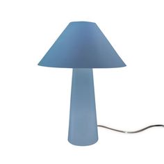 a blue table lamp on a white background