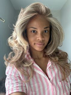 #90shairstyles #90sblowout #summerhairstyle #summer Blonde Hair Inspiration Black Women, Blonde Streaks Black Women, Tyra Banks Blonde Hair, Blonde Silk Press Natural Hair, Highlights On Natural Hair Black Women, Blond Black Women, Blonde Short Hair Black Women, Black Woman Blonde Hair, Blonde Wigs Black Women