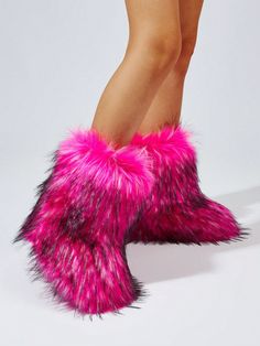 New Warm Fashion Casual Fuzzy Boots, Thermal Lined Non-Slip Snow Boots For Women, Mid-Calf & Knee-High Styles, Suitable For Christmas Hot Pink     Plain    Women Shoes, size features are:Bust: ,Length: ,Sleeve Length: Pink Fur Boots, Fuzzy Boots, Pink Fur, Designer Slippers, Style Winter, Pink Collars, Womens Mid Calf Boots, Cozy Chic, Fur Boots