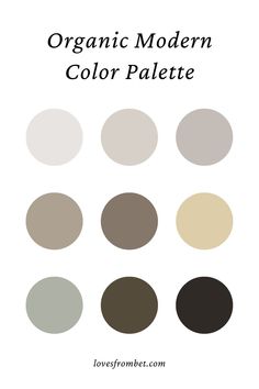 the different shades of organic modern color palettes in black, white, and grey