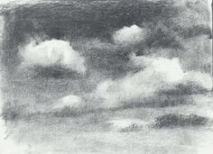 black and white drawing of clouds in the sky