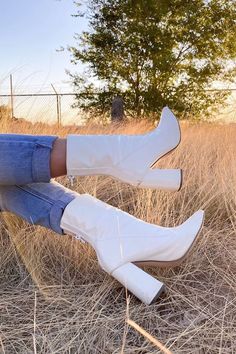 Crocs Boots, White Booties, In Disguise, Fashion Nova Models, White Dresses For Women, Lingerie Accessories, White Boots, 4 Inch Heels, Fashion Killa