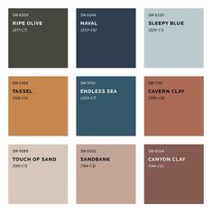 the color palettes for an interior paint scheme