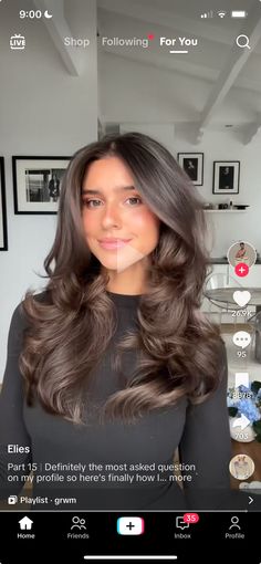 Level 6 Medium Brown Hair, Bridesmaid Hairstyles Dark Brown, Blow Out Curls On Black Hair, Bitter Brown Hair, Blow Out Wedding Hair Down, Brunette Bouncy Blow Dry, Rhegan777 Hair, Blowave Hairstyles, Big Blow Out Hair