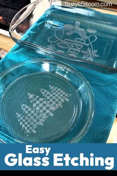 an easy glass etching project for kids to do on the kitchen counter with their favorite dishes