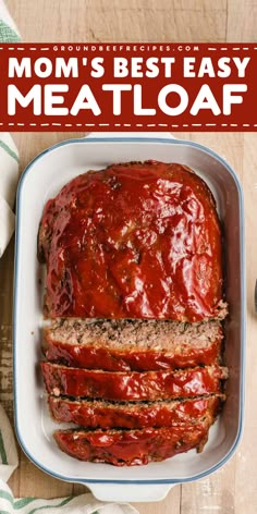 Your new favorite main dish for dinner! The whole family will love Mom's meatloaf with breadcrumbs and a tangy-sweet ketchup glaze. Save this easy meatloaf recipe and try this simple dinner idea! Chipotle Meatloaf, Lipton Onion Soup Meatloaf Recipe, Quick Easy Meatloaf Recipe, Onion Soup Meatloaf Recipe, Pot Roast Stew, Lipton Onion Soup Meatloaf, Roast Stew, Traditional Meatloaf