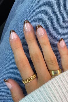 Brown Nail Ideas, Tip Nail Ideas, French Tip Nail Ideas, Brown French Tip, Teen Nails, Brown French, Brown Nail, Nails Brown, Cute Nails For Fall