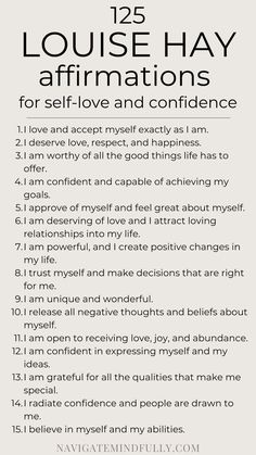 louise hay affirmations for self-love Repeat Daily, Louise Hay Affirmations, Empowering Affirmations, Morning Prayer Quotes, Positive Mantras, Inspiring Words, Affirmations For Happiness, Louise Hay