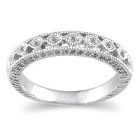 a white gold wedding band with diamonds