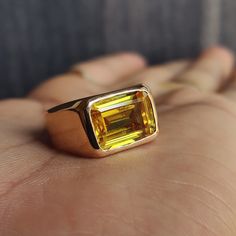 Men Women Citrine Ring, 925 Solid Sterling Silver Ring, 22k Gold fill, Signet Ring, Citrine Gemstone, Bohemian Ring, Citrine Jewelry Gemstone details:  Shape : Rectangle 14x10 mm Stone : Citrine Metal : Solid silver Stone Color: Yellow Add this beautiful Ring in your accessories to make you feel unique. This ring have 925 stamp and you will receive a ring like the one in the picture. You can choose any size you want from drop down menu. We Accept Custom Order and Bulk Order Also, Feel free to co Mens Citrine Ring, Citrine Ring For Men, Citrine Gemstone Signet Ring, Gold Sapphire Ring With Gemstone, Yellow Hallmarked Sapphire Ring Gift, Gift Yellow Hallmarked Sapphire Ring, Gold Citrine Gemstones, Yellow Citrine Rings Hallmarked, Gold Hallmarked Yellow Sapphire Rings